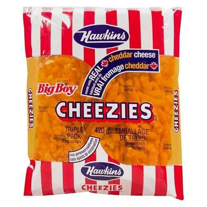 Hawkins Cheezies (ホーキンス チージーズ)というカナダのお菓子の紹介画像